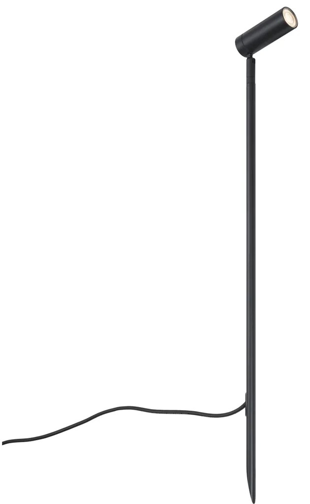 Buitenlamp Prikspot zwart 80cm incl. LED verstelbaar IP65 incl. snoer en stekker - Carl Modern IP65 Buitenverlichting rond