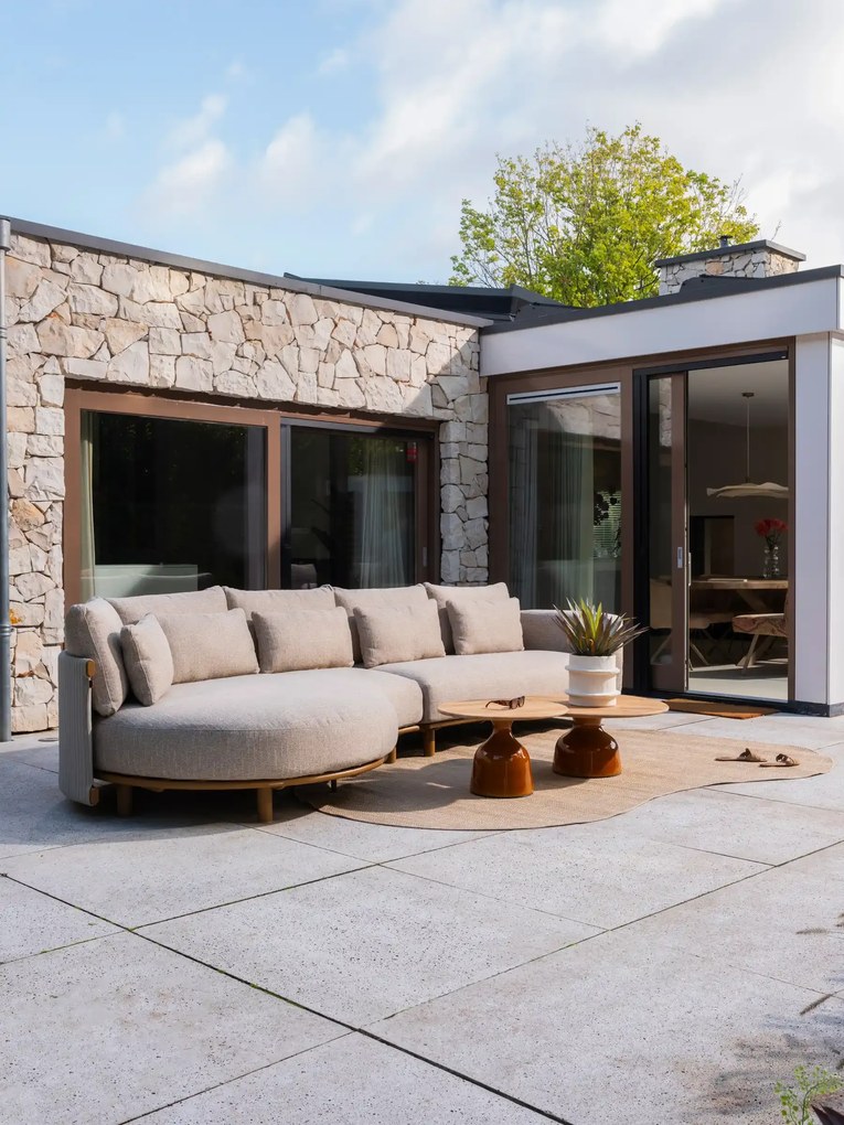 4 Seasons Outdoor Safina chaise loungebank amber SALE Loungebank beige weerbestendig
