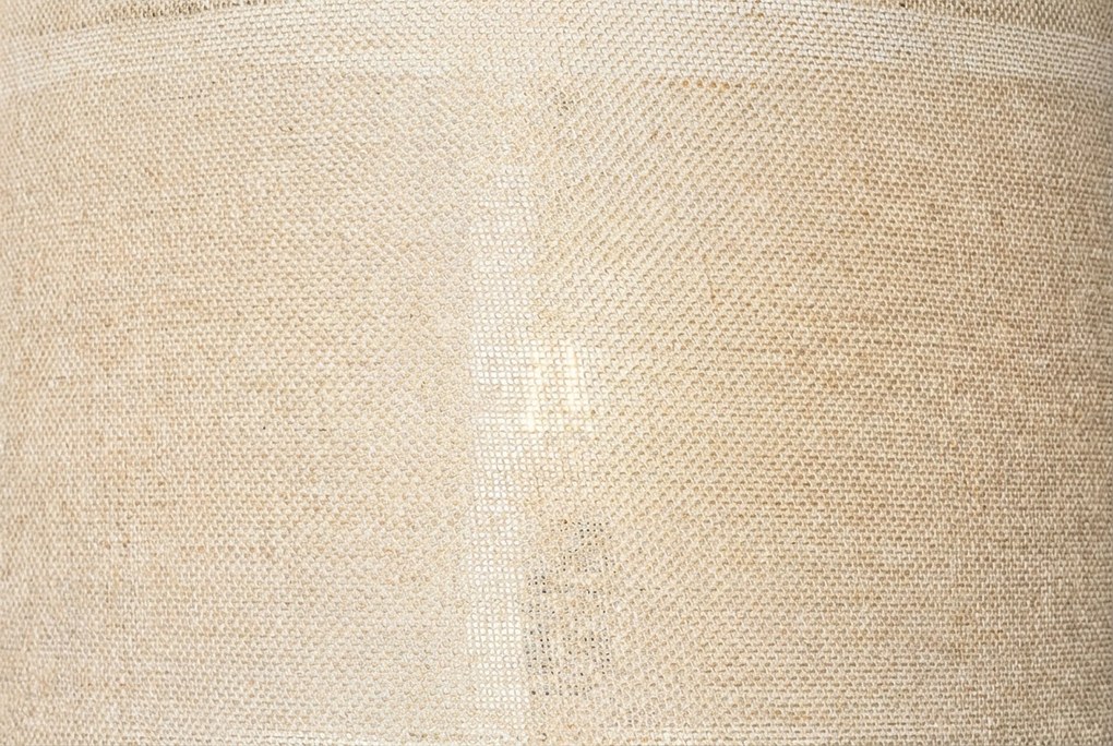 Landelijke Vloerlamp Hout Met Linnen Kap Naturel - Mels Taupe