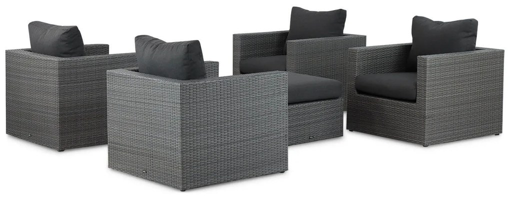 Loungeset  Wicker Grijs 4 personen Garden Collections Houston