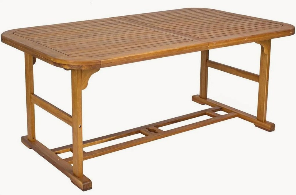 Uitschuifbare houten tuintafel Noemi met afgeronde randen