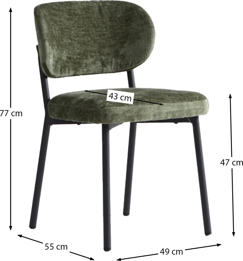 Moderne Eetkamerstoel Groen Stof