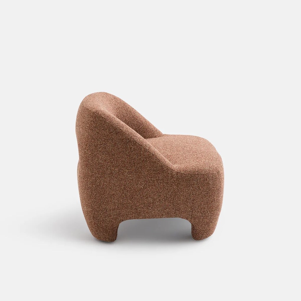 Compacte gestoffeerde fauteuil, bekleed met gestructureerde stof, INAGA