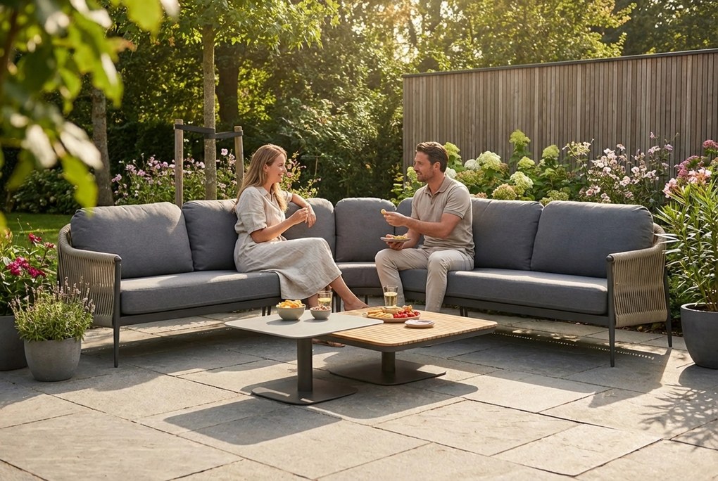 Hoek loungeset 5 personen Aluminium/Rope Taupe Coco Romeo/Ralph