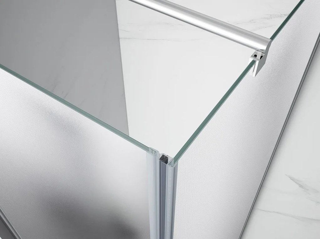 Aqualine Pilot melkglas douchecabine 70x70cm vierkant met chromen profielen