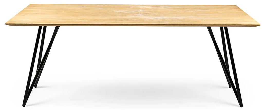 Eettafel Accaciahout Met Staal Naturel - 160 X 90cm.