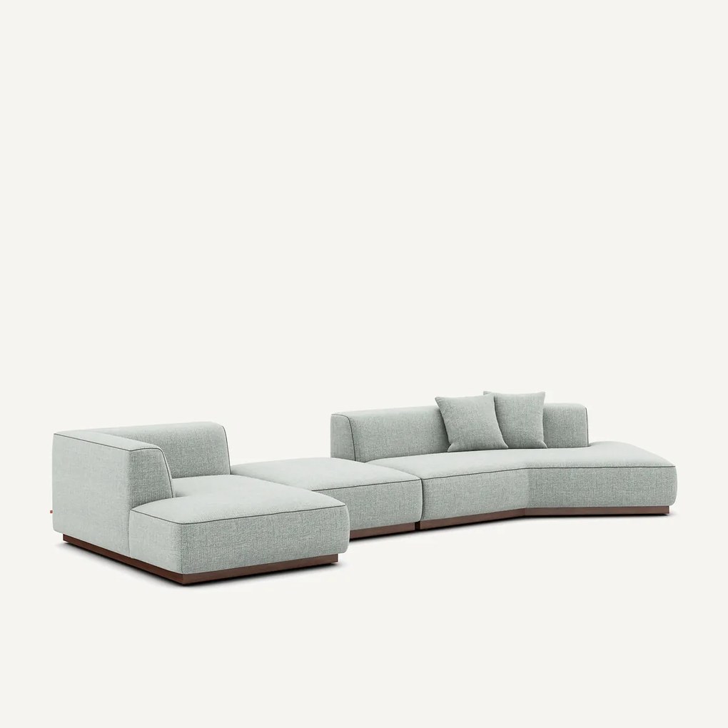 Open hoekbank links XL in gevlekte canvas, Jacopo