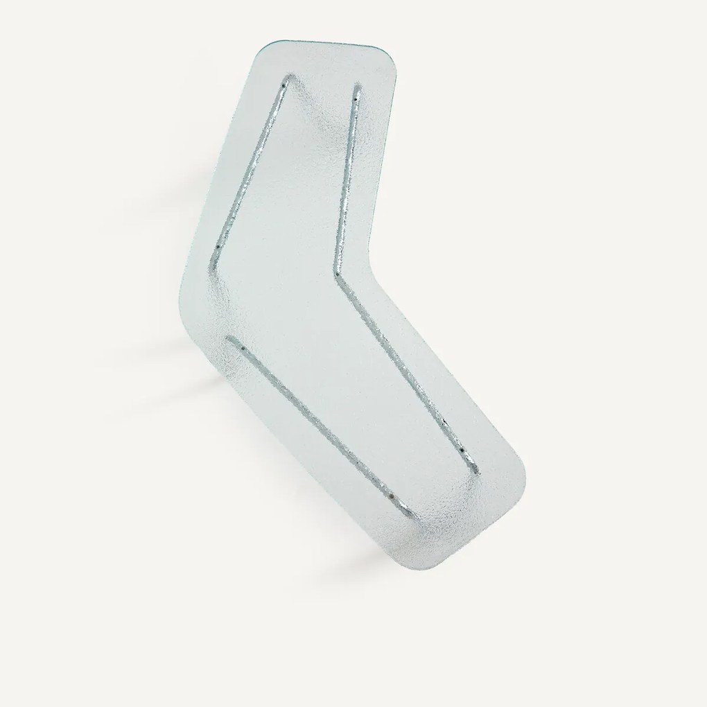 Salontafel van glas en ijzer, H35 cm, Oasis