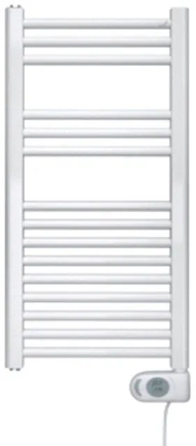 Zehnder Aura E elektrische handdoekradiator 78.6x40cm 300watt 230 volt | 50 Hz Staal Wit glans pbez-080-40-mq