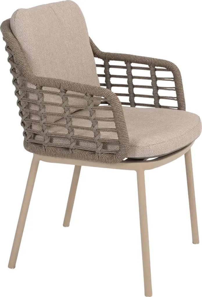 Taste by 4 Seasons Puglia tuinset latte met Minerva tafel met Robusto teak blad 280 cm Tuinset   taupe weerbestendig