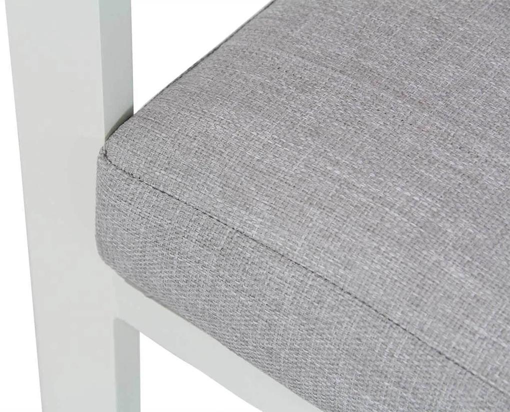 Tuinset Ronde Tuintafel 120 cm Aluminium/teak Wit 4 personen Santika Furniture Soray