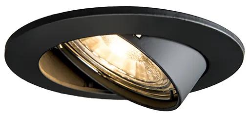 Smart inbouwspot zwart kantelbaar incl. Wifi GU10 - Edu Modern GU10 rond Binnenverlichting Lamp