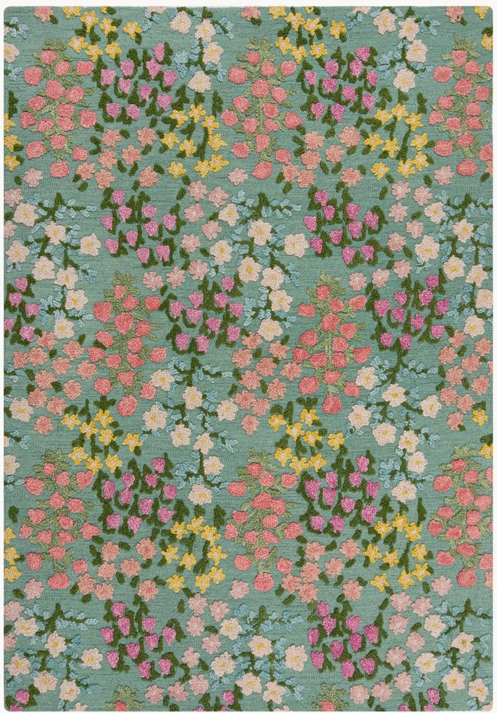 Handgetuft hoog-laag wollen vloerkleed Emilia Floral