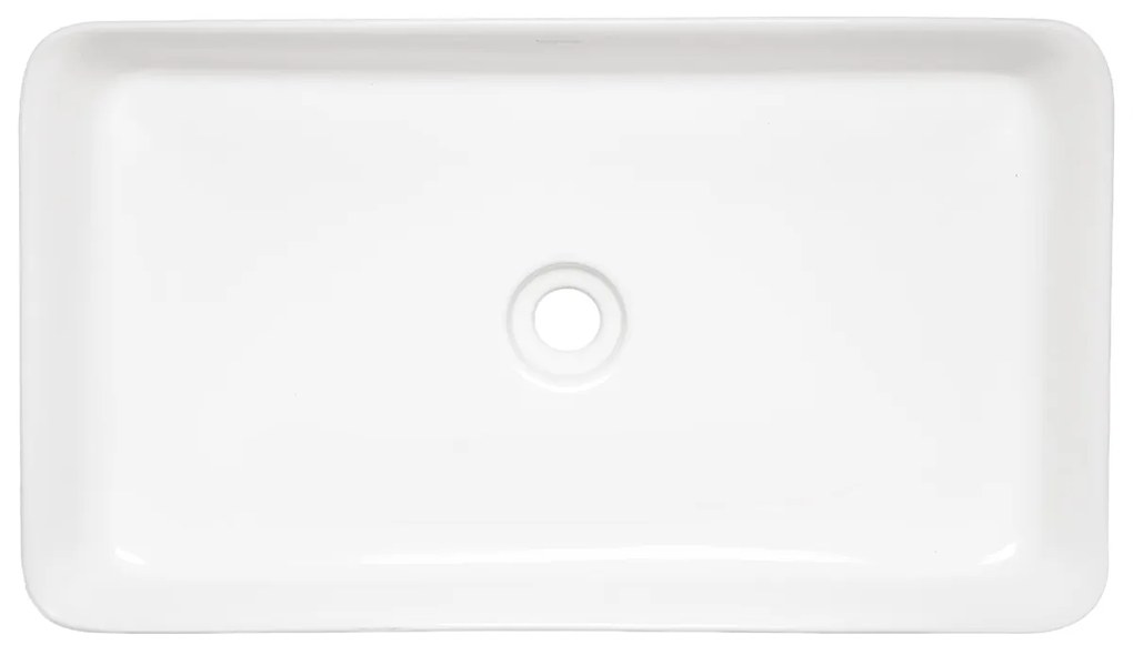 Kerra KR053 waskom rechthoekig glans wit 67.5x37.5x12cm