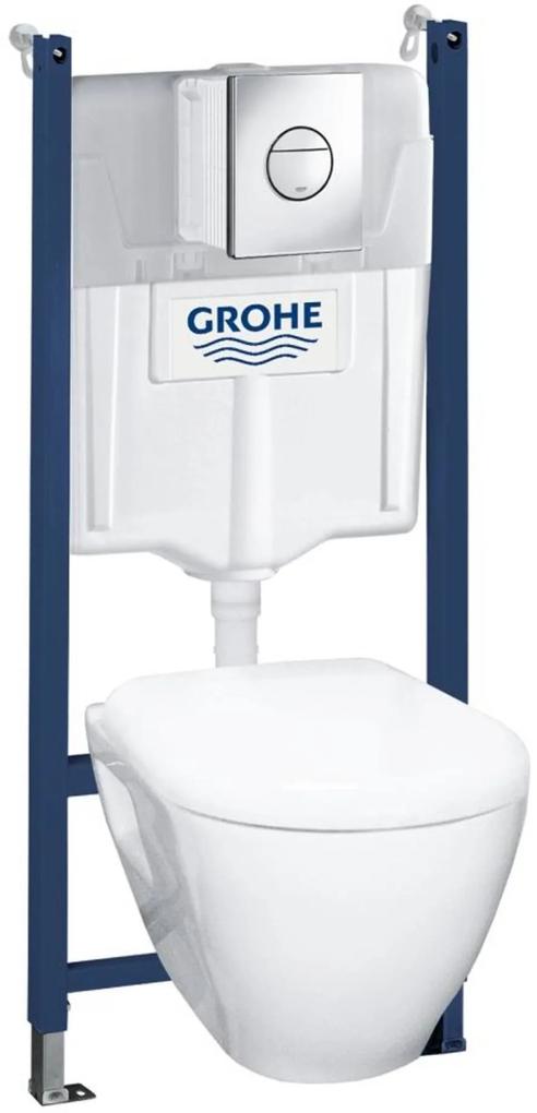 Grohe Serel Quickfix complete toiletset met Rapid SL inbouwreservoir en chromen bedieningspaneel