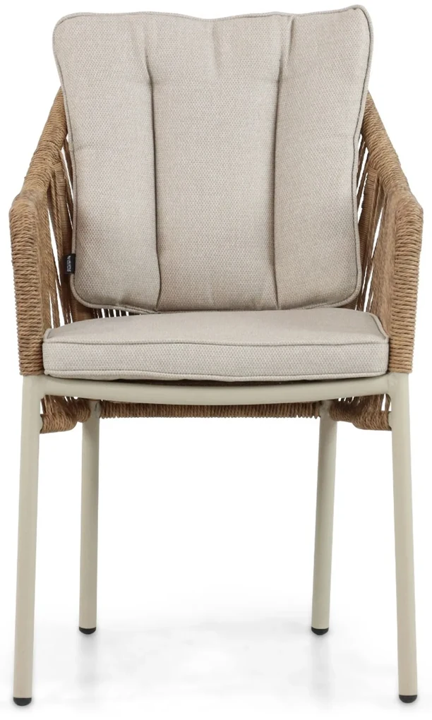 Tuinstoel Aluminium/rope Taupe-naturel-bruin Lifestyle Garden Furniture Marbella