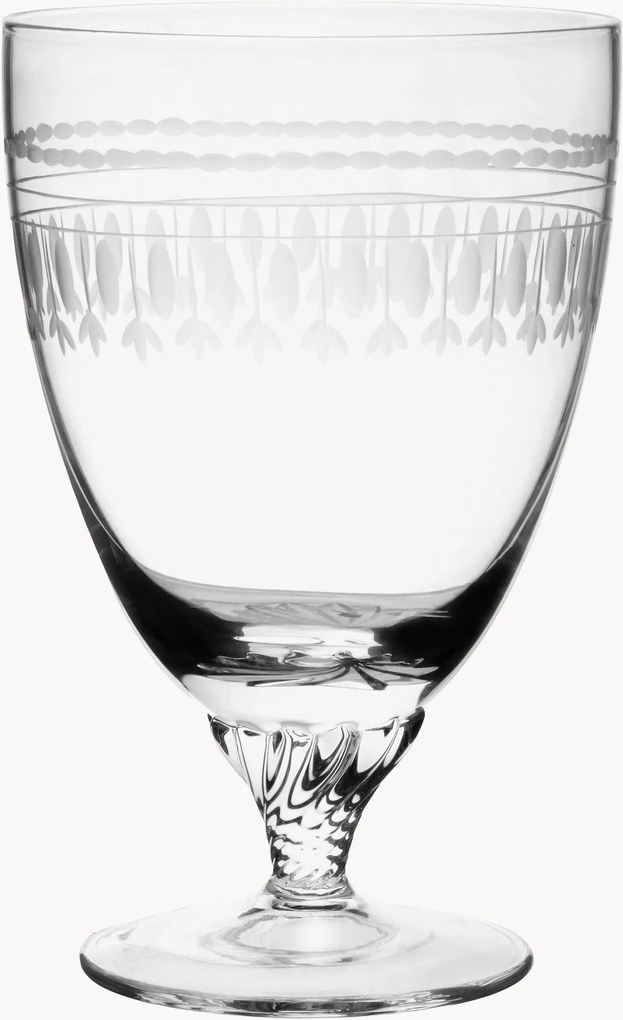 Mondgeblazen kristallen bistroglazen Ovals, 6-delig