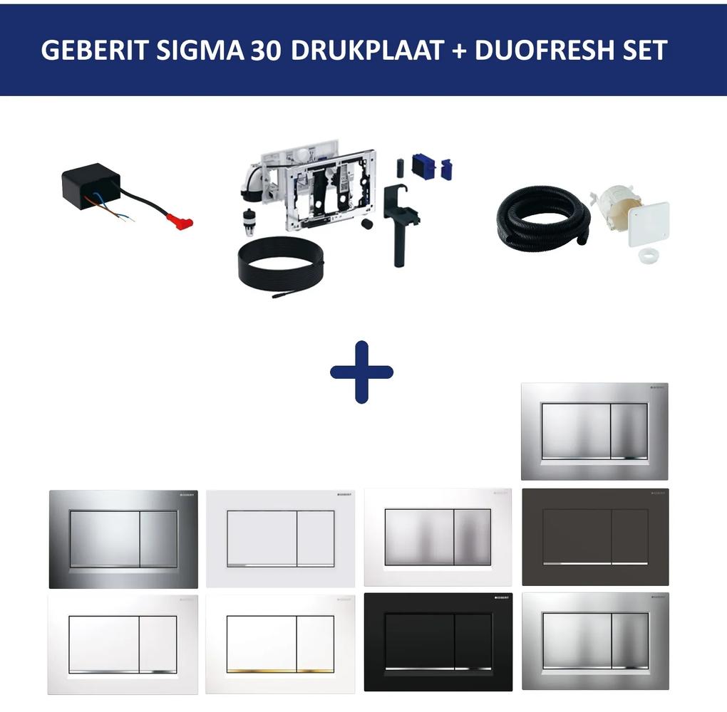Bedieningsplaat Geberit Sigma 30 DF + DuoFresh Geurzuiveringssysteem Mat Zwart