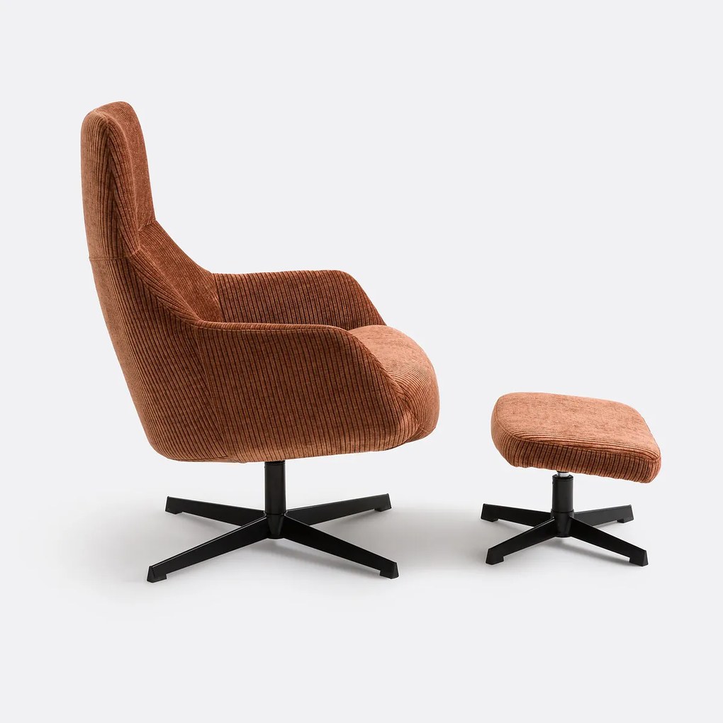Draaifauteuil met voetensteun Roye