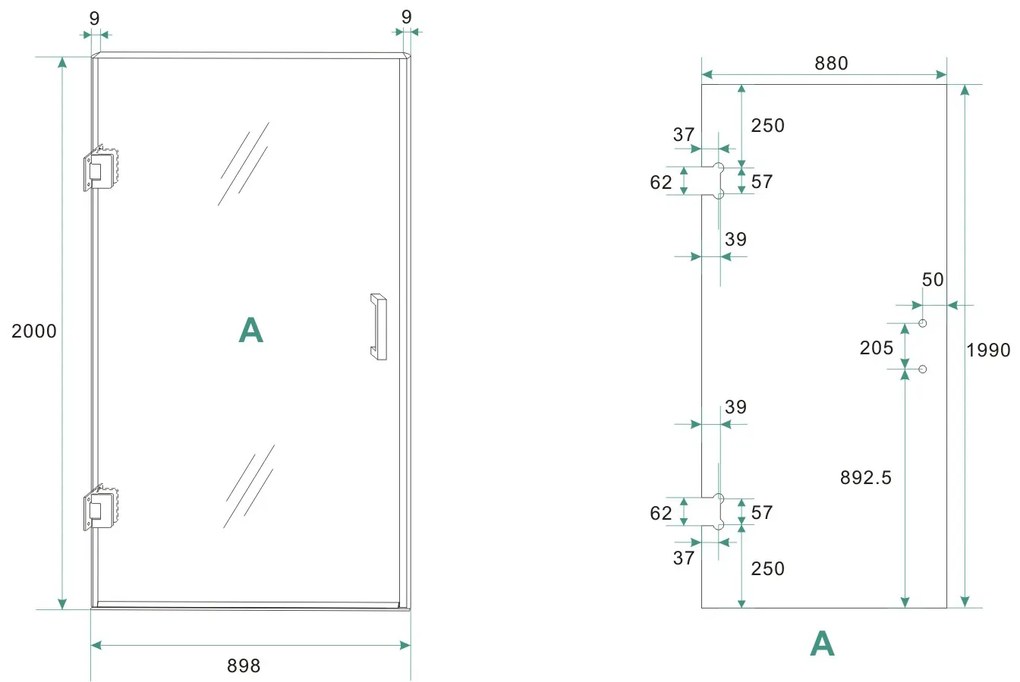 Mueller Bela profielloze nisdeur 90cm wit mat