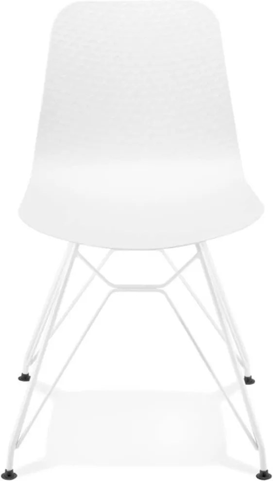Moderne stoel 'GAUDY' wit met wit metalen voet