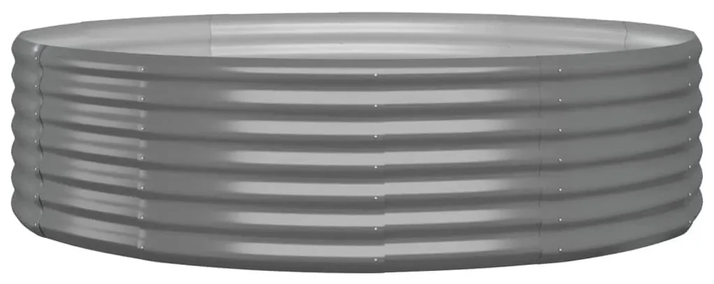vidaXL Plantenbak 140x140x36 cm gepoedercoat staal grijs