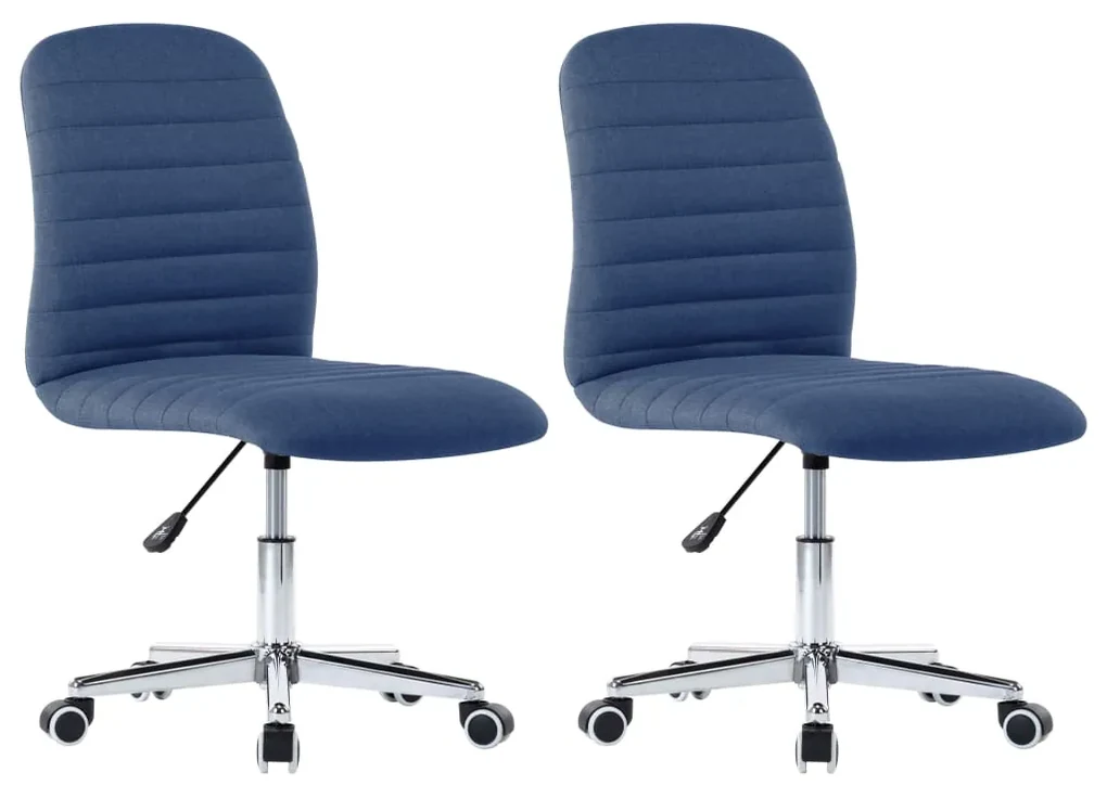 vidaXL Eetkamerstoelen 2 st stof blauw