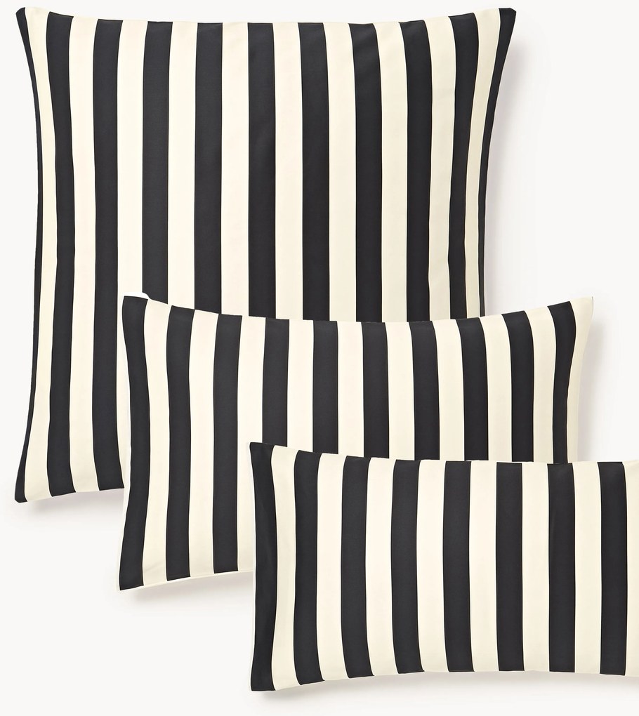 Gestreepte katoenen satijnen kussensloop Zani