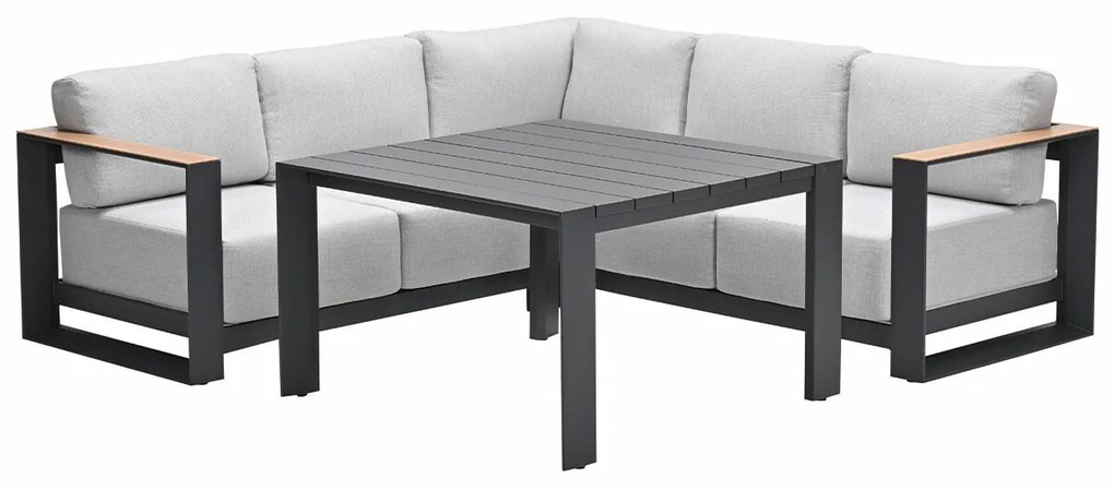 Garden Impressions Malakka lounge dining set 4-delig - valley sand - light teak look