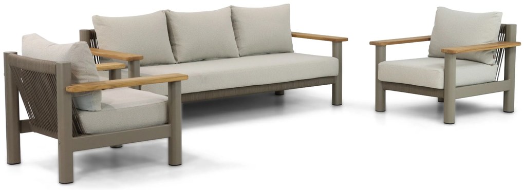 Stoel en Bank Loungeset 5 personen Aluminium/Rope Taupe  Santika Furniture Santika