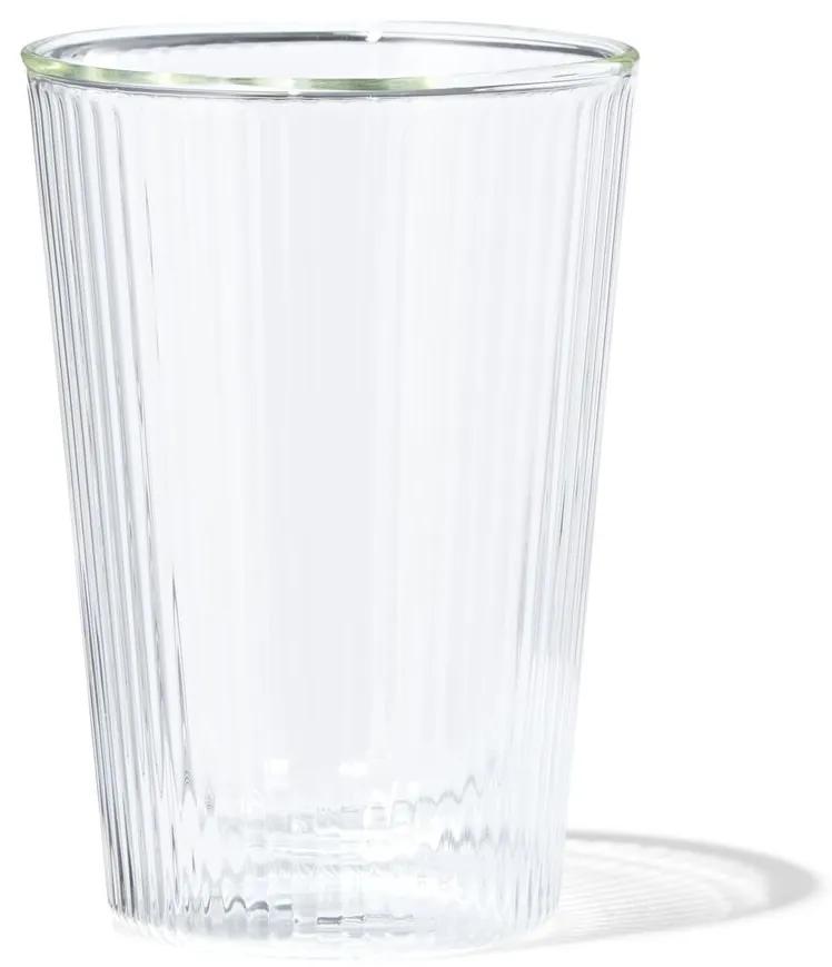 HEMA Dubbelwandig Glas Streep Reliëf 350ml