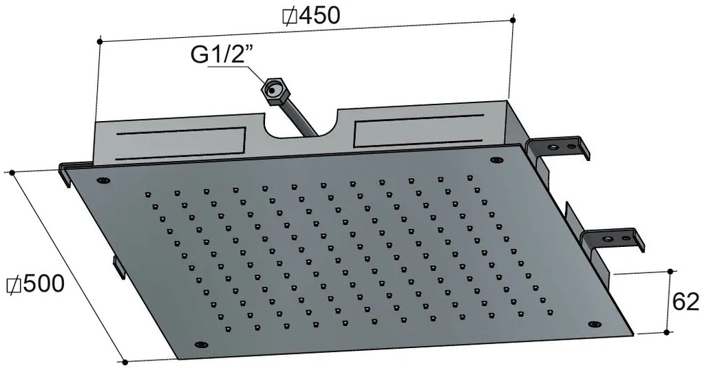 Hotbath Archie inbouw hoofddouche 50cm geborsteld messing PVD