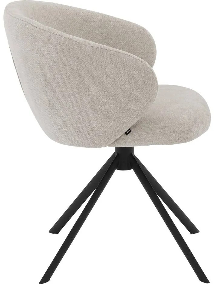 Goossens Stoel Noomi beige stof met armleuning,