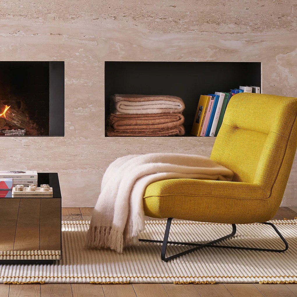 Effen plaid, wol en polyamide, Mantas