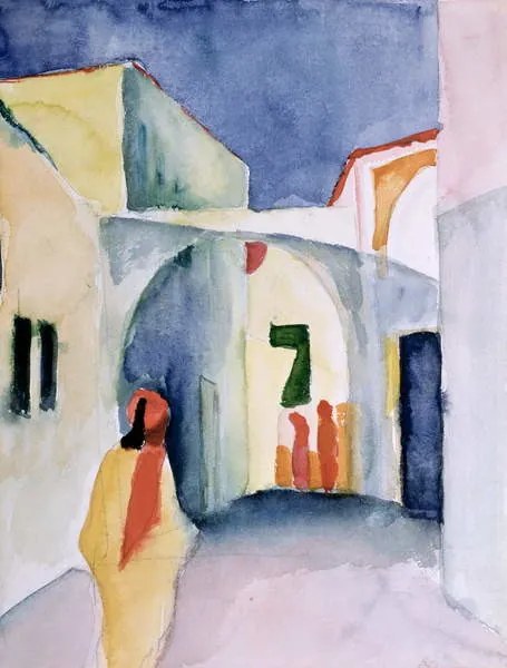 Kunstreproductie A Glance Down an Alley, August Macke