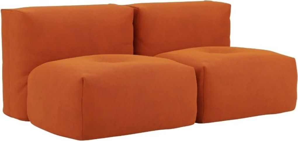 Soft Zitzak Indoor 2 Seater - Orange Jaquard
