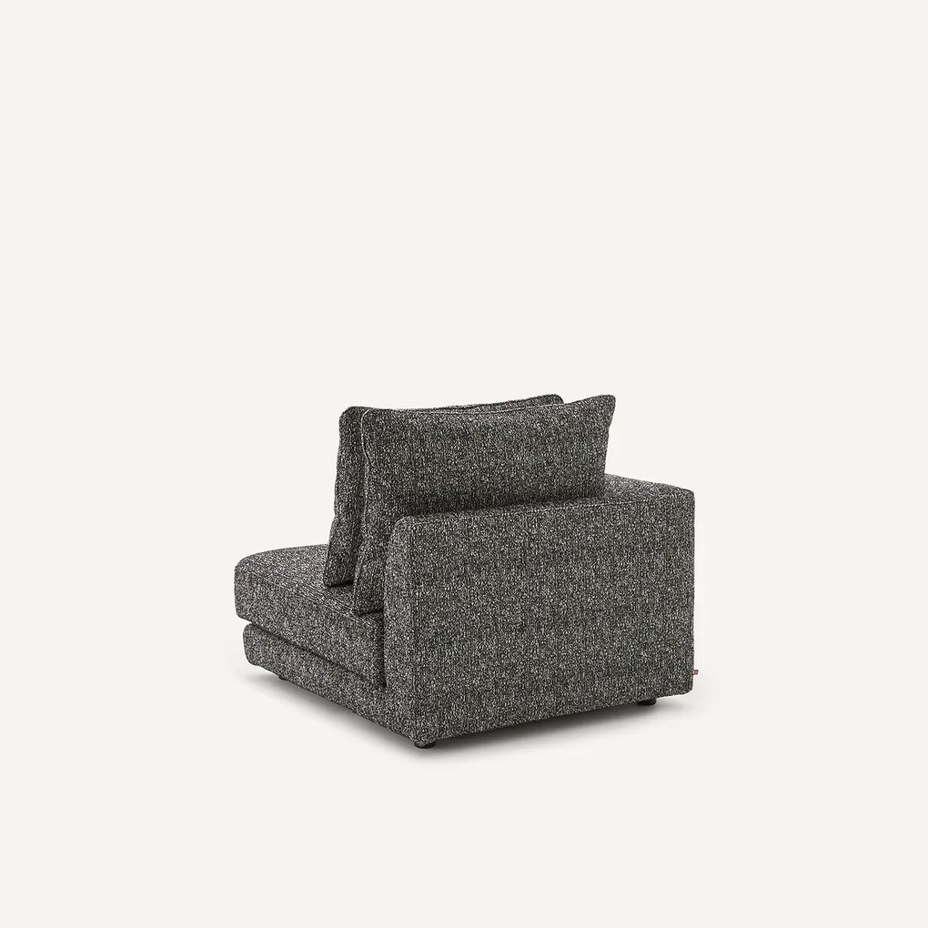 Halve bank links, modulair, in bouclé stof, TIBERIO