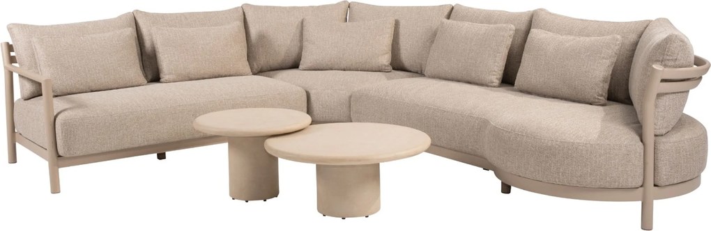Hoek loungeset 6 personen Aluminium Taupe  4 Seasons Outdoor Mykonos/Hampton