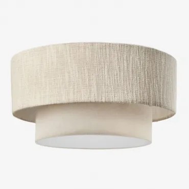 Plafondlamp Lumira Gardenia Wit - Beige – Linnen & Ø40 Cm - Sklum