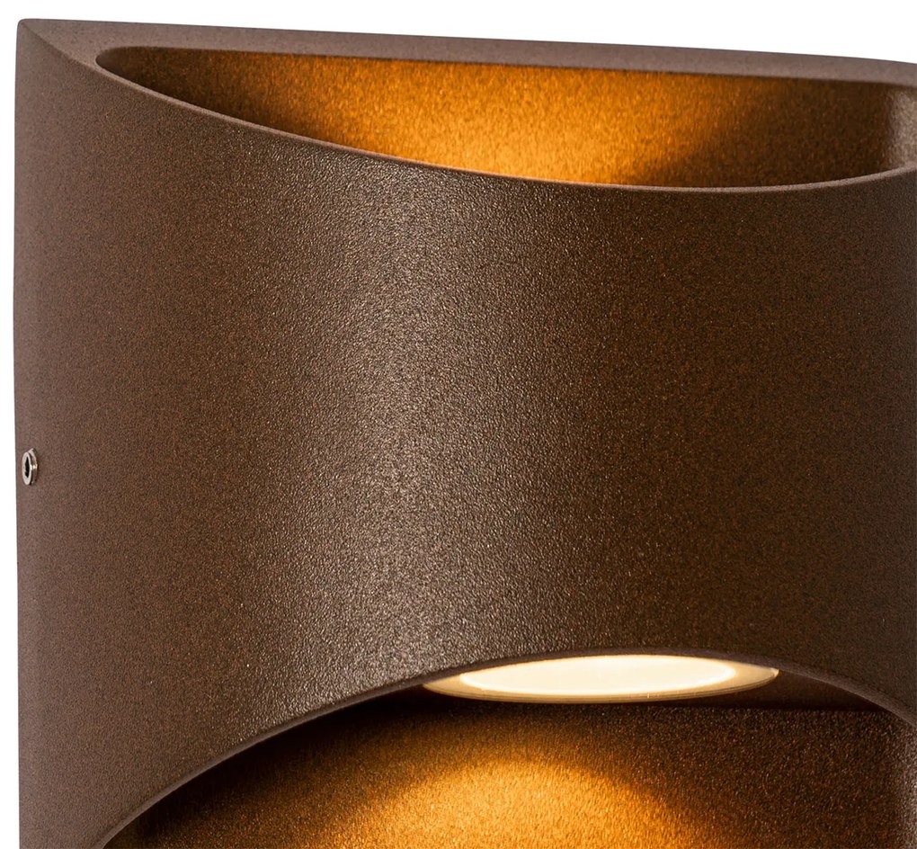 Moderne buiten wandlamp roestbruin incl. LED 2-lichts IP54 - Mal Modern IP54 Buitenverlichting