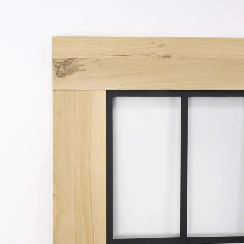 Houten Schuifdeur -  Met Glas (onbehandeld) - Zwart - Incl. Rails