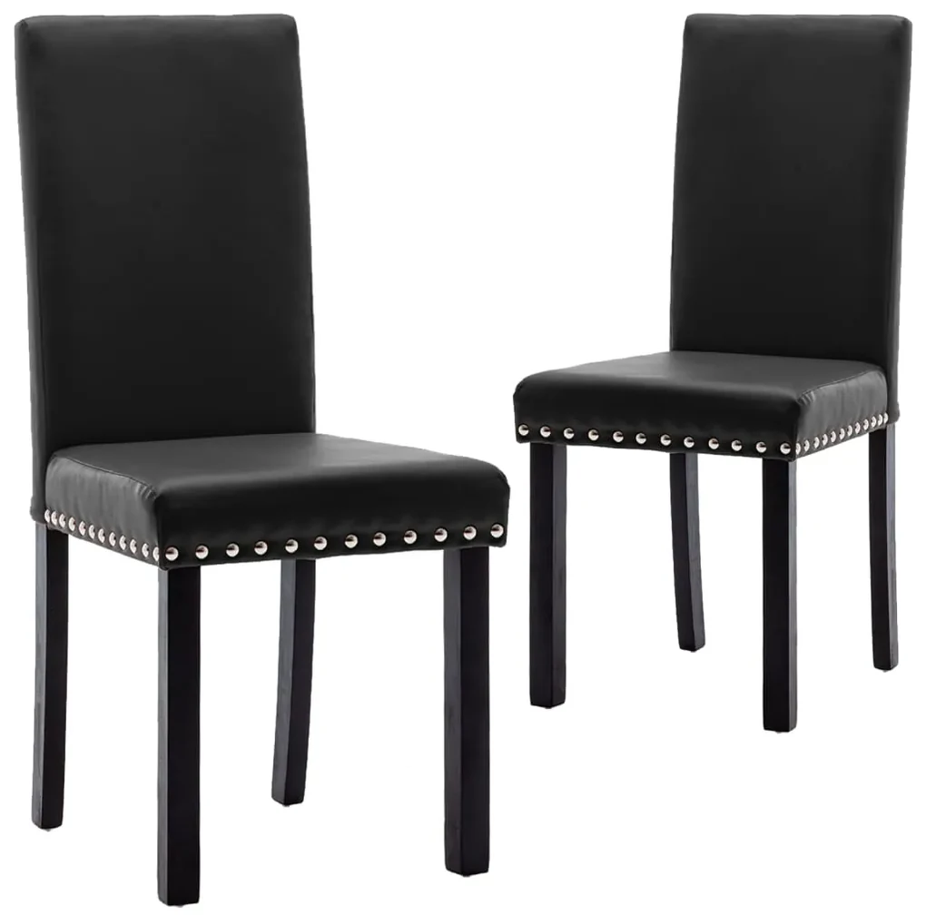 vidaXL Eetkamerstoelen 2 stuks PVC zwart