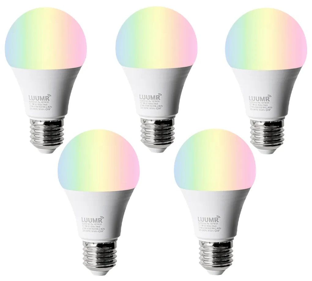 Set van 5 Smart E27 LED lampen A60 mat RGBW 9W 806 lm 2700-6500K