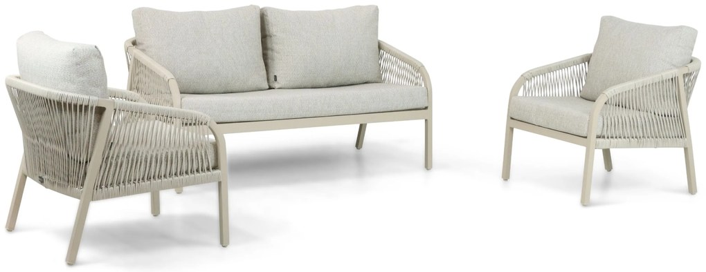 Stoel en Bank Loungeset 5 personen Aluminium/rope Taupe Lifestyle Garden Furniture Biagio