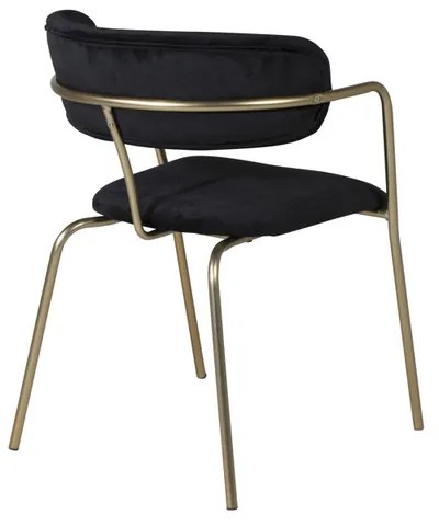 Jörn Eetkamerstoel Livia - Goud - Zwart Fluweel - Jörn