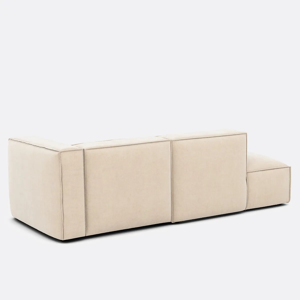 Rechthoekige bank in vintage fluweel Seven