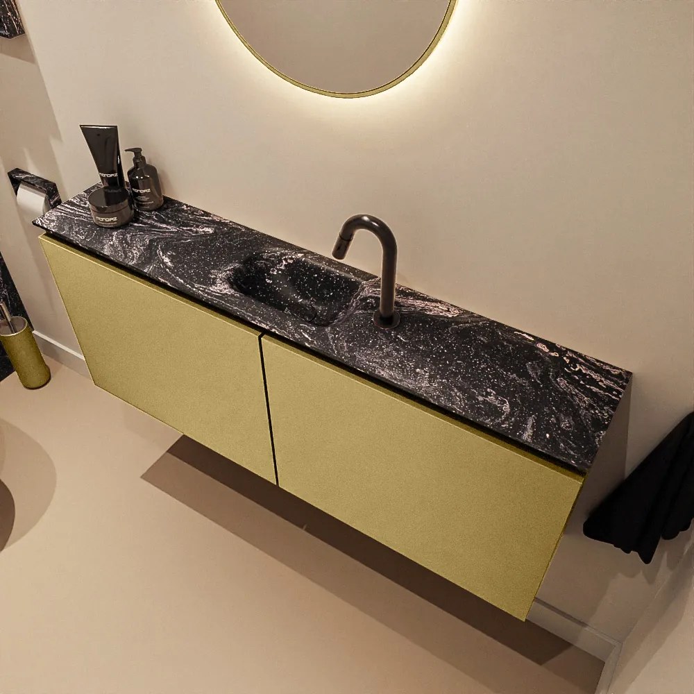 Mondiaz Ture DLux toiletmeubel 120cm oro met wastafel lava midden met kraangat