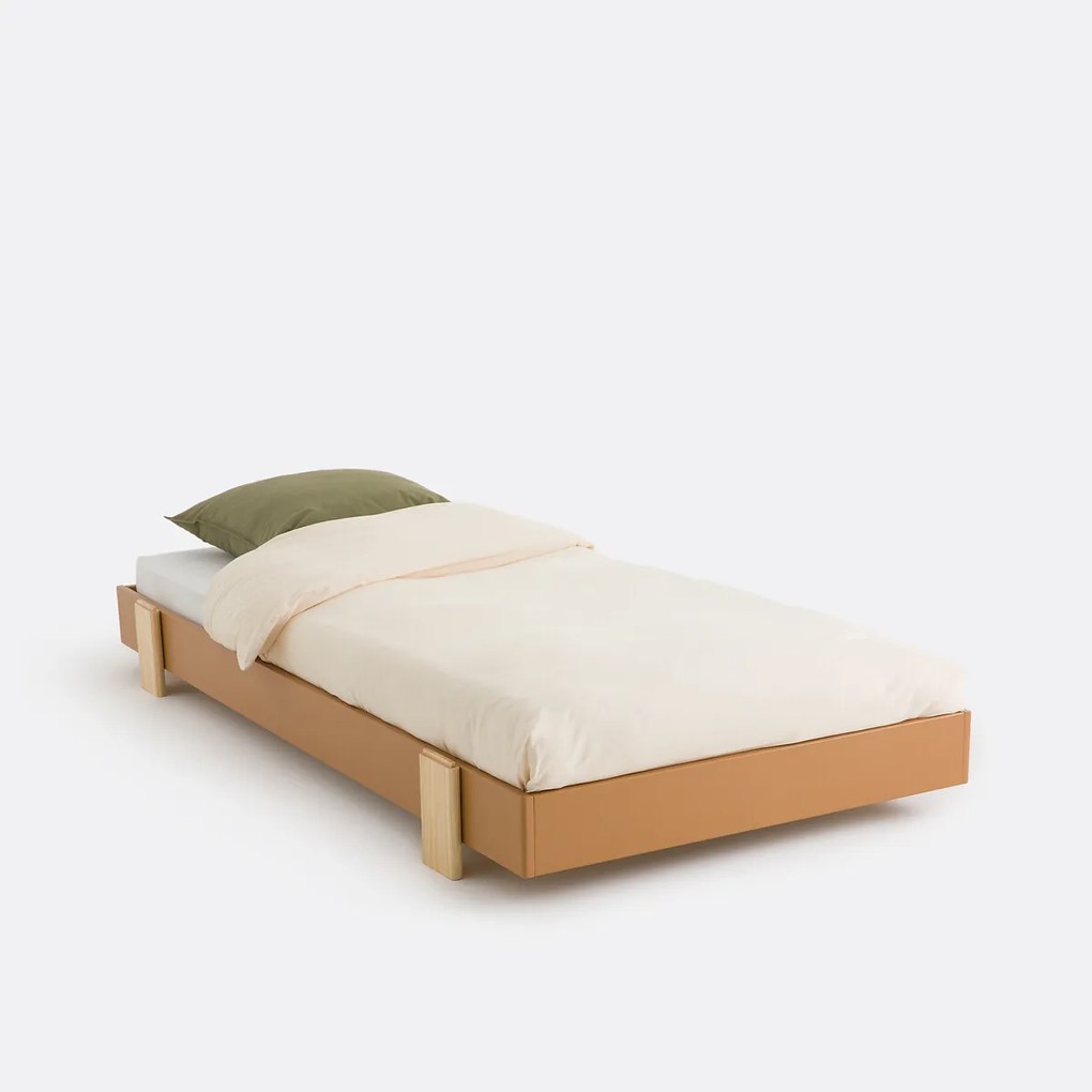 Bed met boxspring, stapelbaar, massief grenen, PYLA