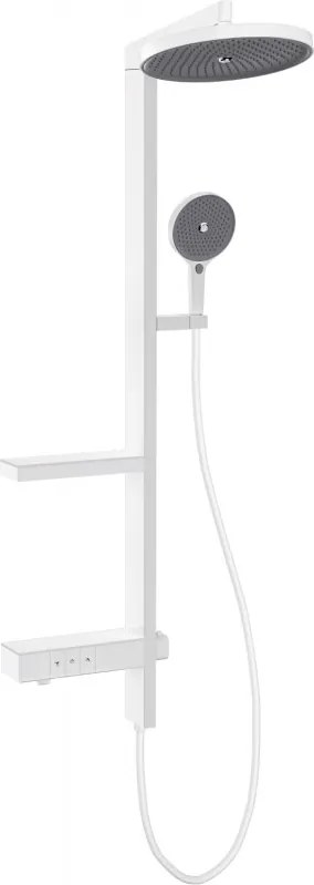 Mexen Dizzy opbouwdouche set met regendouche en kraan, wit - 78104-20