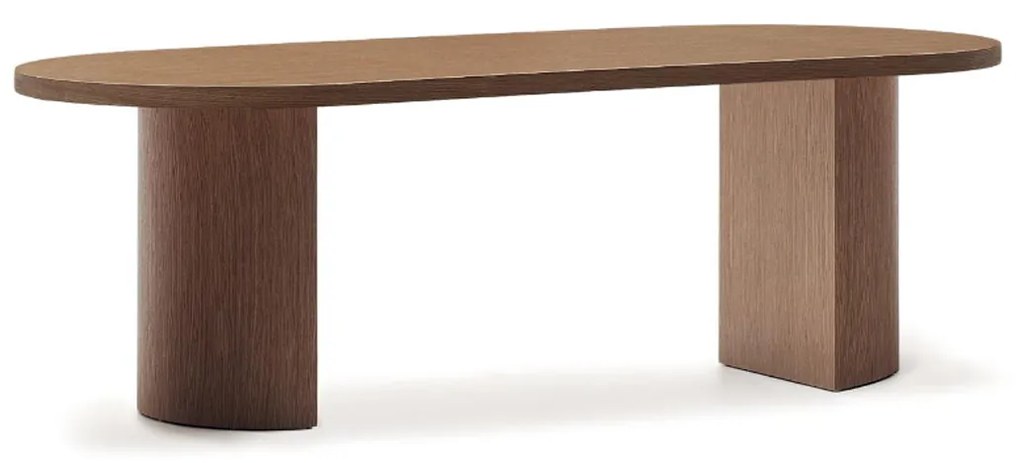 Kave Home Nealy Ovale Eettafel Walnootfineer 240 X 100 Cm - 240 X 100cm.